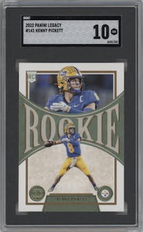 Kenny Pickett  from the 2022 Panini Legacy set graded by SGC and given an overall grade of 10.
