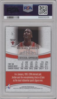Michael Jordan from the 1998-99 Topps set graded by PSA and given an overall grade of 8.