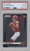 Jayden Daniels from the 2024 Panini Prizm set graded by PSA and given an overall grade of 10.