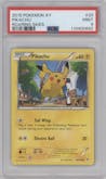 Pikachu from the 2015 Pokemon XY set graded by PSA and given an overall grade of 9.