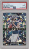 Caleb Williams from the 2024 Panini Prizm set featuring a Green Ice Prizm parallel graded by PSA and given an overall grade of 9.