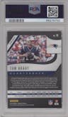 Tom Brady from the 2019 Panini Prizm set featuring a Red Ice parallel graded by PSA and given an overall grade of 9.