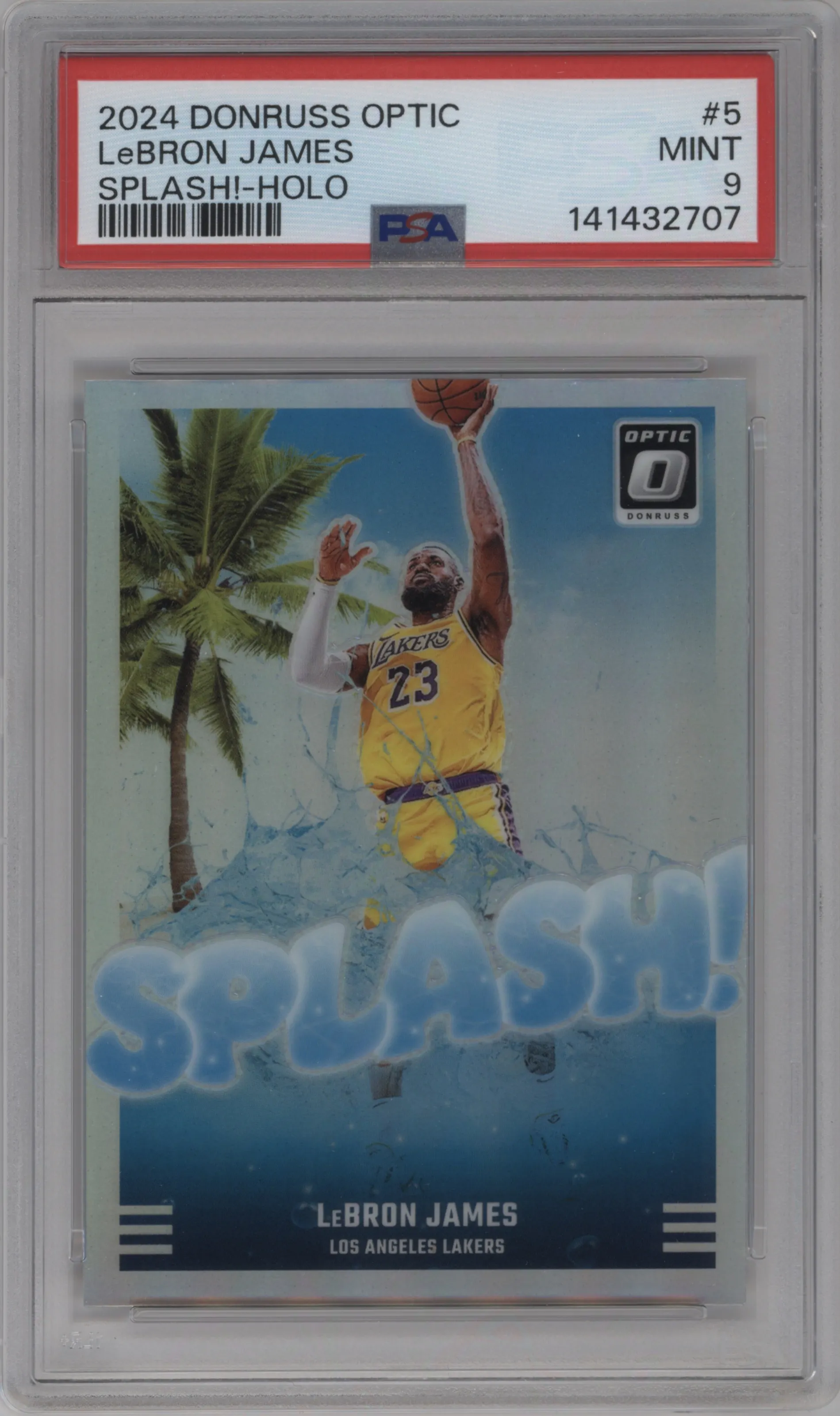 2024 Donruss Optic Splash! LeBron James Holo PSA 9