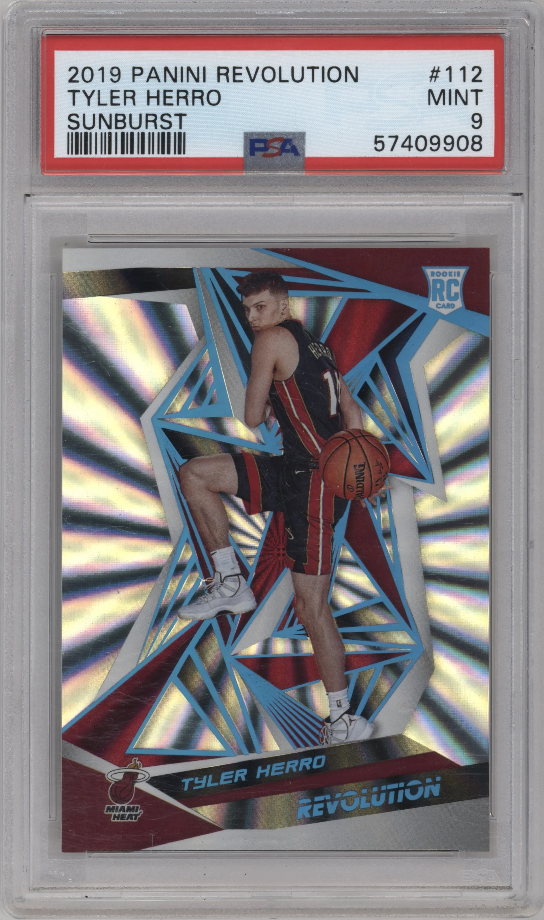 2019 Panini Revolution Tyler Herro Sunburst #112 PSA 9