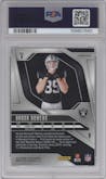 Brock Bowers from the 2024 Panini Prizm set graded by PSA and given an overall grade of 9.