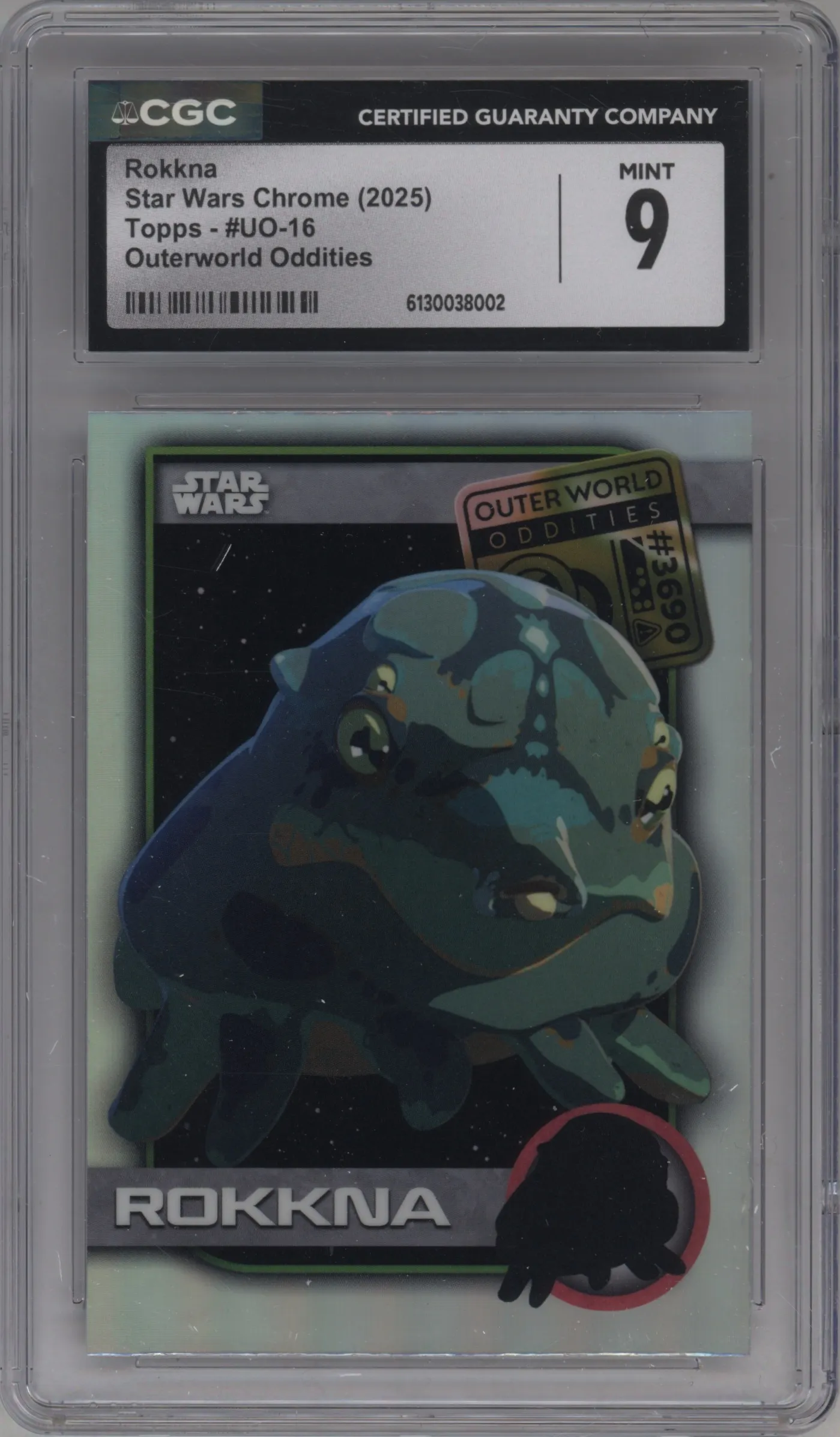 2025 Topps Chrome Star Wars Outer World Oddities Rokkna CGC 9