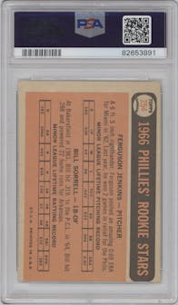 Ferguson Jenkins/Bill Sorrell from the 1966 Topps set graded by PSA and given an overall grade of 3.