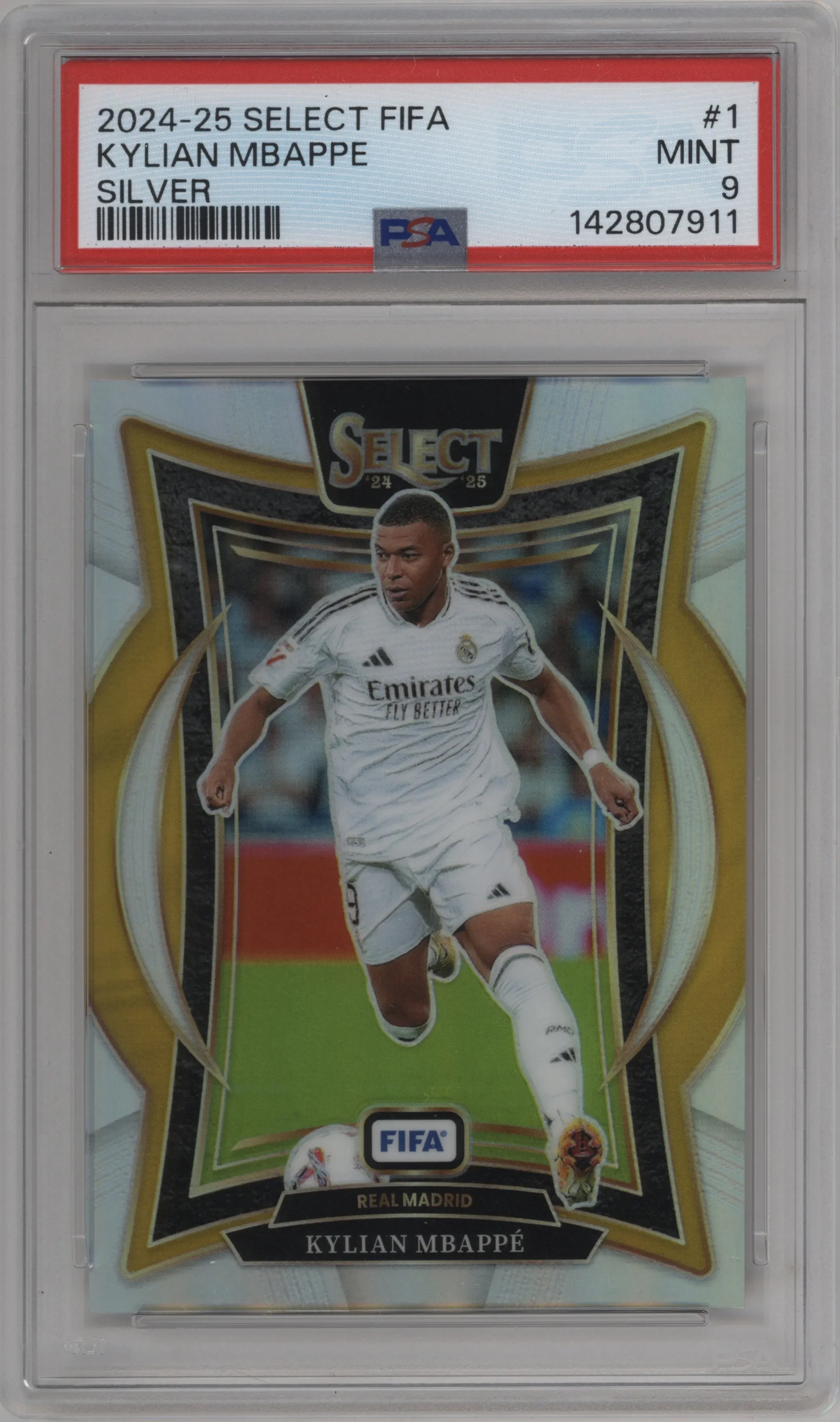 2024 Panini Select FIFA Kylian Mbappe Silver #1 PSA 9