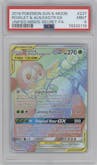 Rowlet/Alolan Exeggutor GX from the 2019 Pokemon S&M  set graded by PSA and given an overall grade of 9.