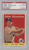 Bobby Richardson from the 1958 Topps set graded by PSA and given an overall grade of 6.