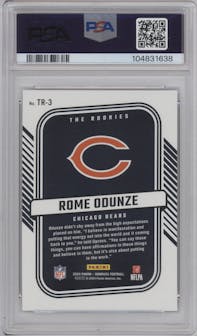 Rome Odunze  from the 2024 Donruss set graded by PSA and given an overall grade of 10.