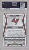 Tom Brady from the 2020 Panini Certified set featuring a Mirror Teal parallel graded by PSA and given an overall grade of 10.