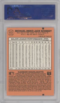 Mike Schmidt from the 1990 Donruss set graded by PSA and given an overall grade of 10.