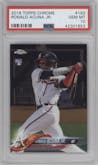 Ronald Acuna Jr. from the 2018 Topps Chrome set graded by PSA and given an overall grade of 10.