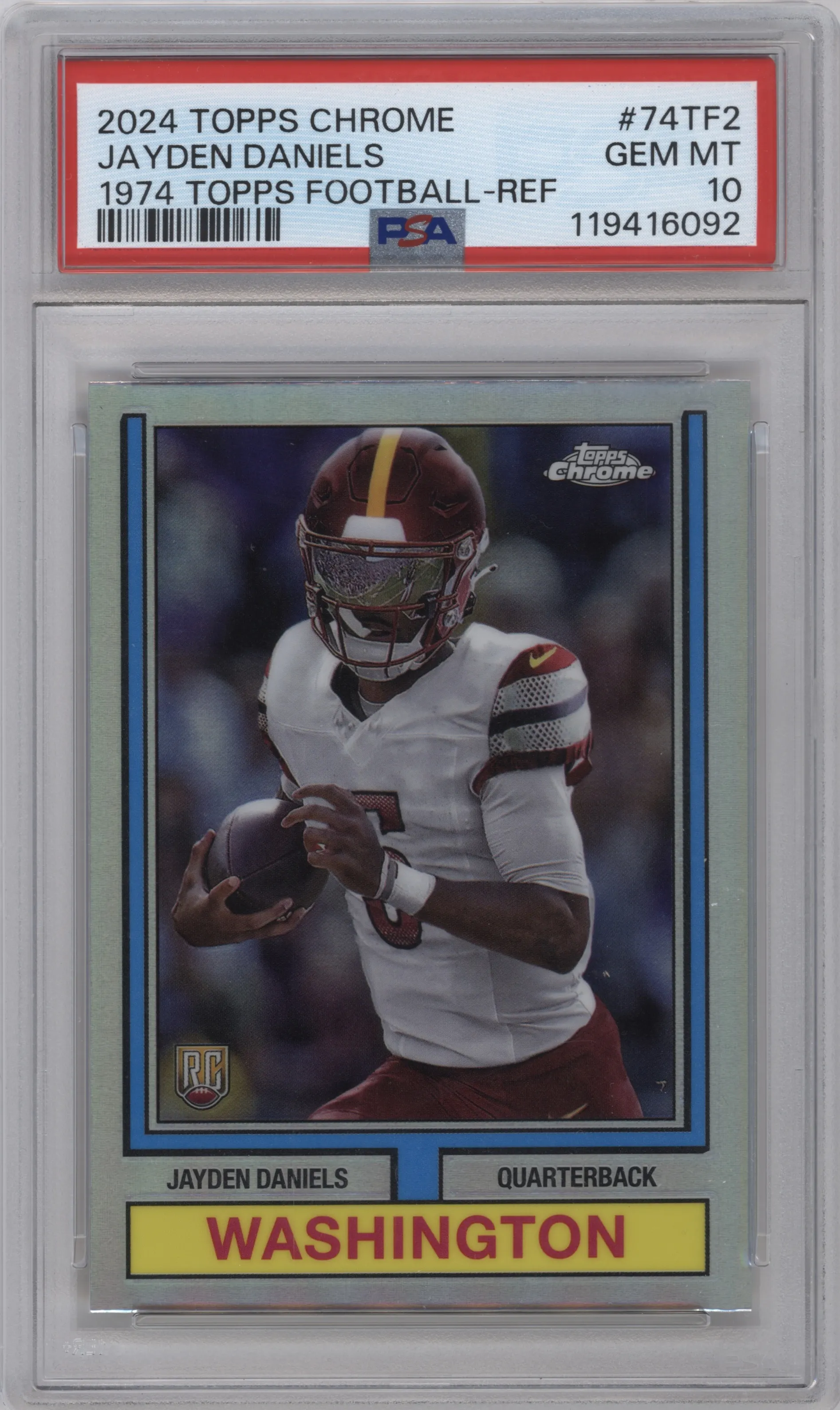 2024 Topps Chrome 1974 Jayden Daniels Refractor PSA 10