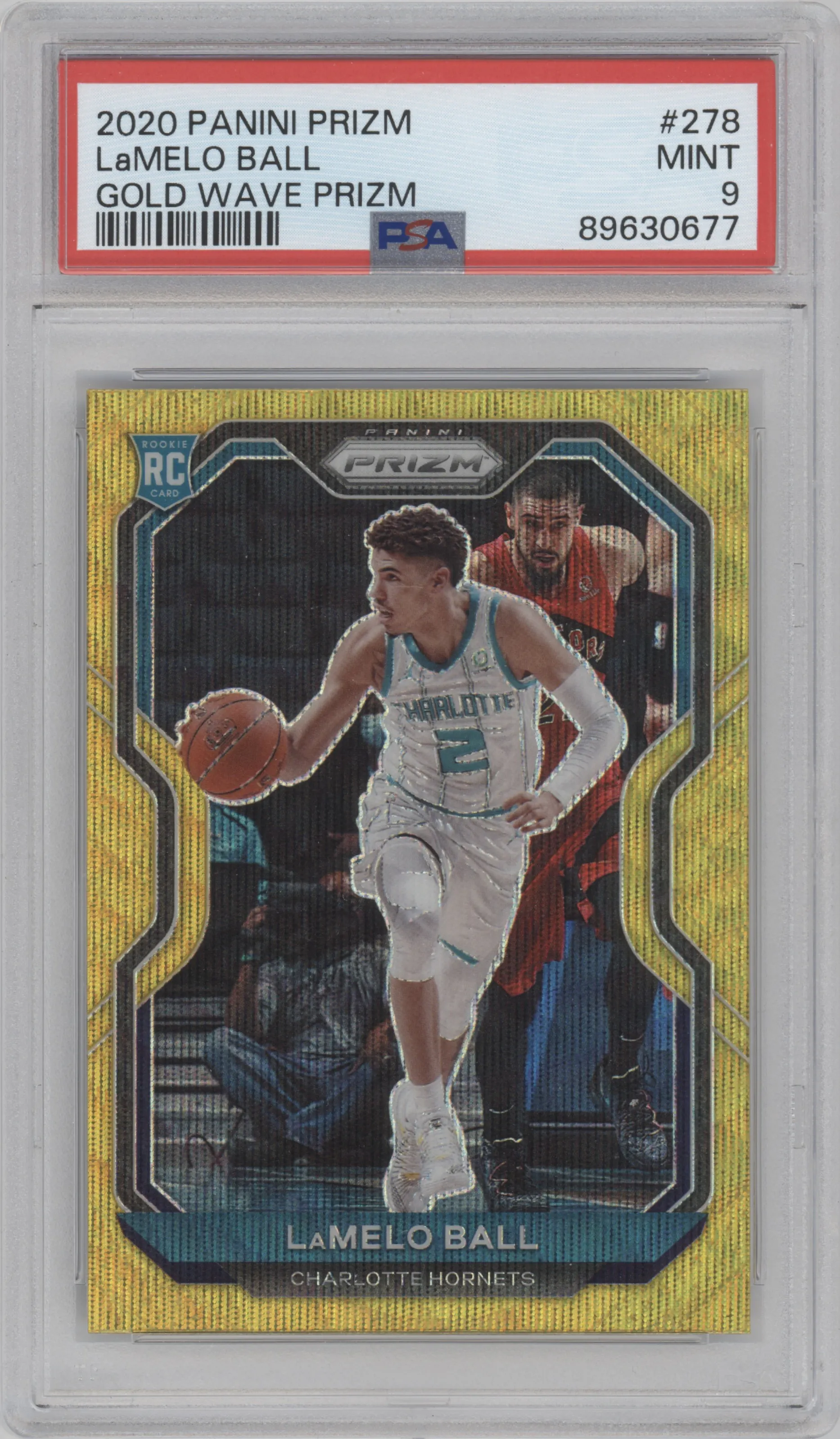 2020 Panini Prizm LaMelo Ball Gold Wave #278 PSA 9