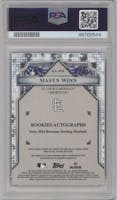 Masyn Winn from the 2024 Bowman Sterling set featuring a Gold Refractor parallel graded by PSA and given an overall grade of 9.