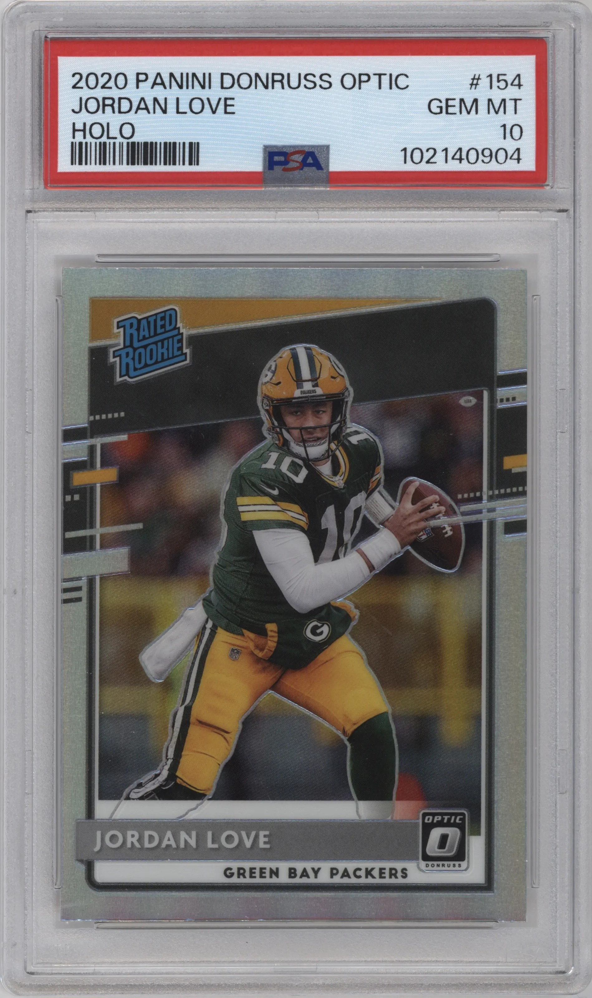 2020 Panini Donruss Optic Rated Rookie Jordan Love Holo #154 PSA 10