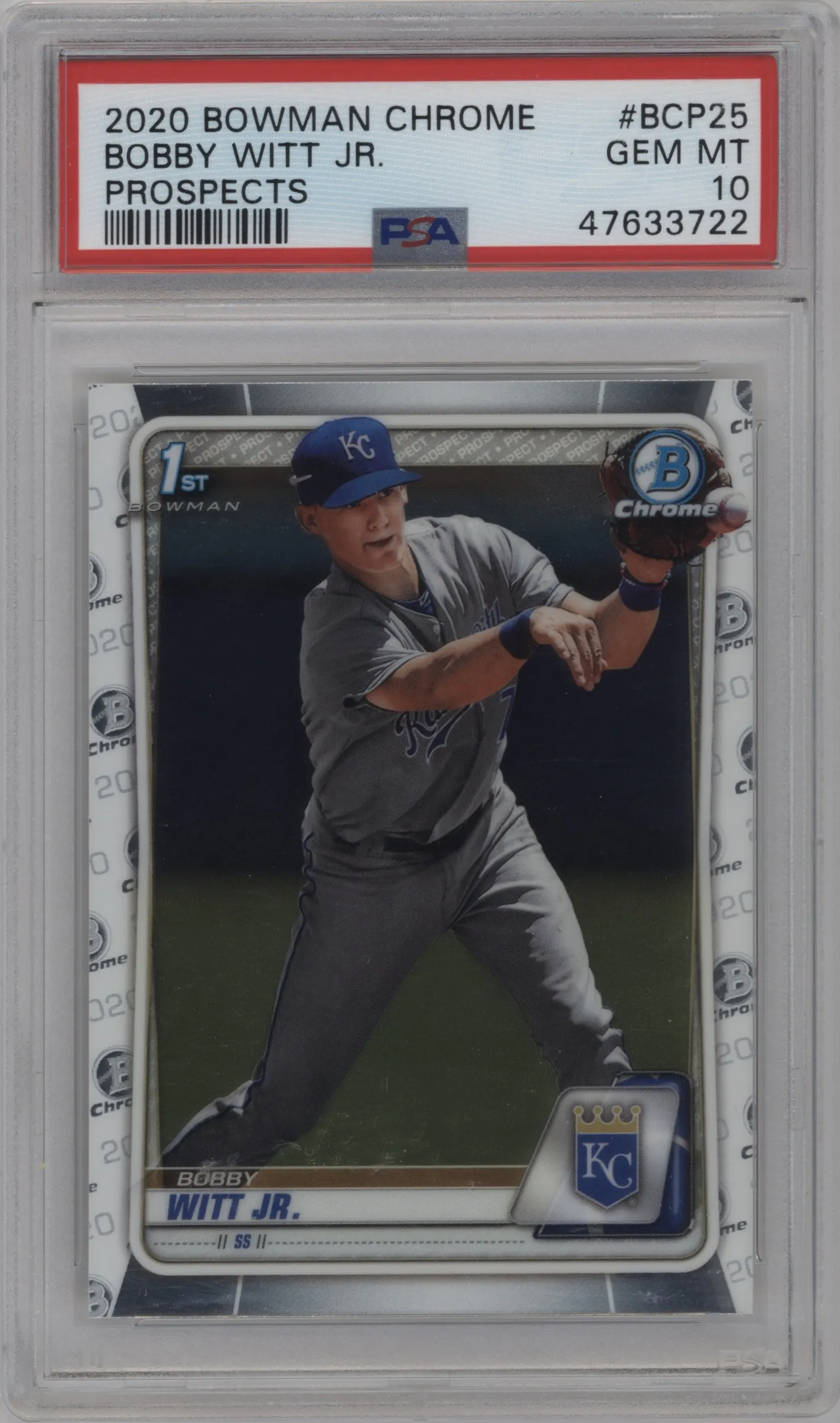 2020 Bowman Chr.Pros. Bobby Witt Jr. PSA 10