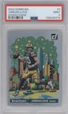Jordan Love from the 2024 Donruss set graded by PSA and given an overall grade of 9.