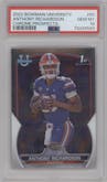 Anthony Richardson from the 2022 Bowman University Chrome set graded by PSA and given an overall grade of 10.