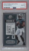 Jalen Hurts from the 2020 Panini Contenders Optic set graded by PSA and given an overall grade of 10.