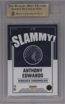 Anthony Edwards from the 2024-25 Donruss Optic set graded by Beckett and given an overall grade of 9.5.