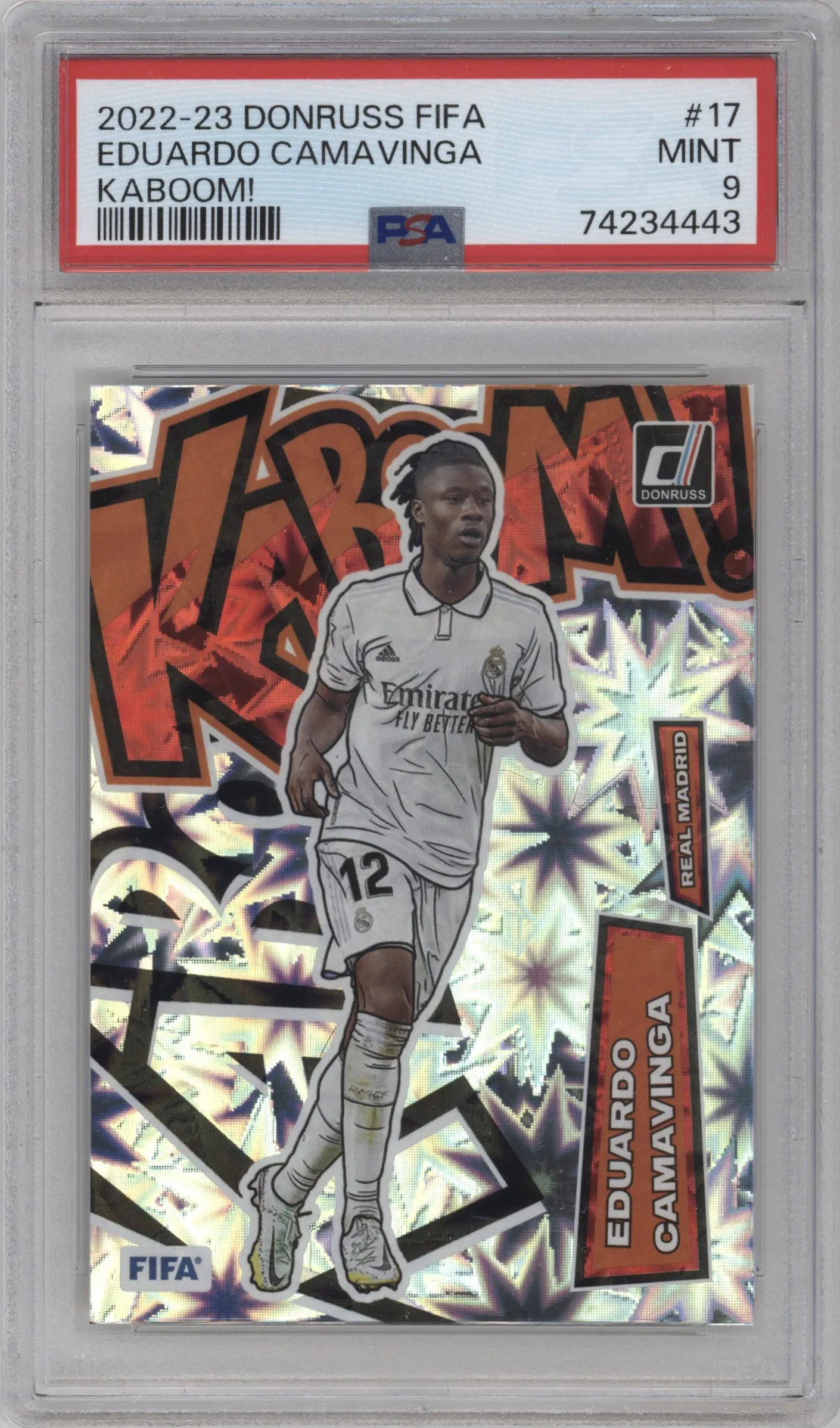 2022 Donruss FIFA Donruss FIFA Kaboom! Eduardo Camavinga #17 PSA 9