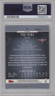 Yao Ming from the 2006-07 Topps Finest set featuring a Blue Refractor parallel graded by PSA and given an overall grade of 10.
