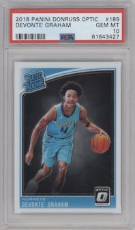 Devonte' Graham from the 2018-19 Panini Donruss Optic set graded by PSA and given an overall grade of 10.