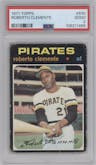 Roberto Clemente from the 1971 Topps set graded by PSA and given an overall grade of 2.