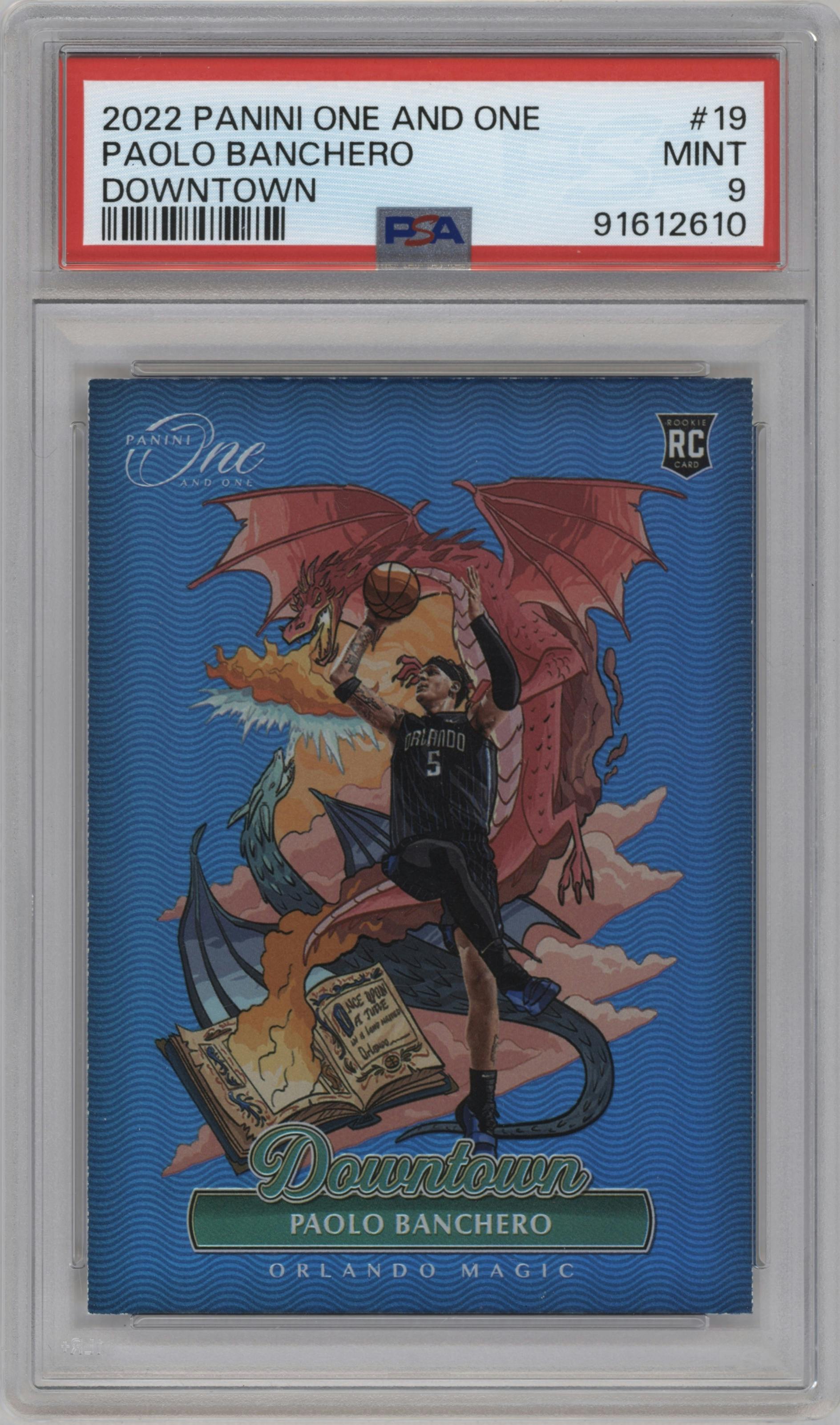 Paolo Banchero from the 2022-23 Panini One and One set graded by PSA and given an overall grade of 9.