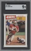 Jerry Rice from the 1987 Topps set graded by SGC and given an overall grade of 9.