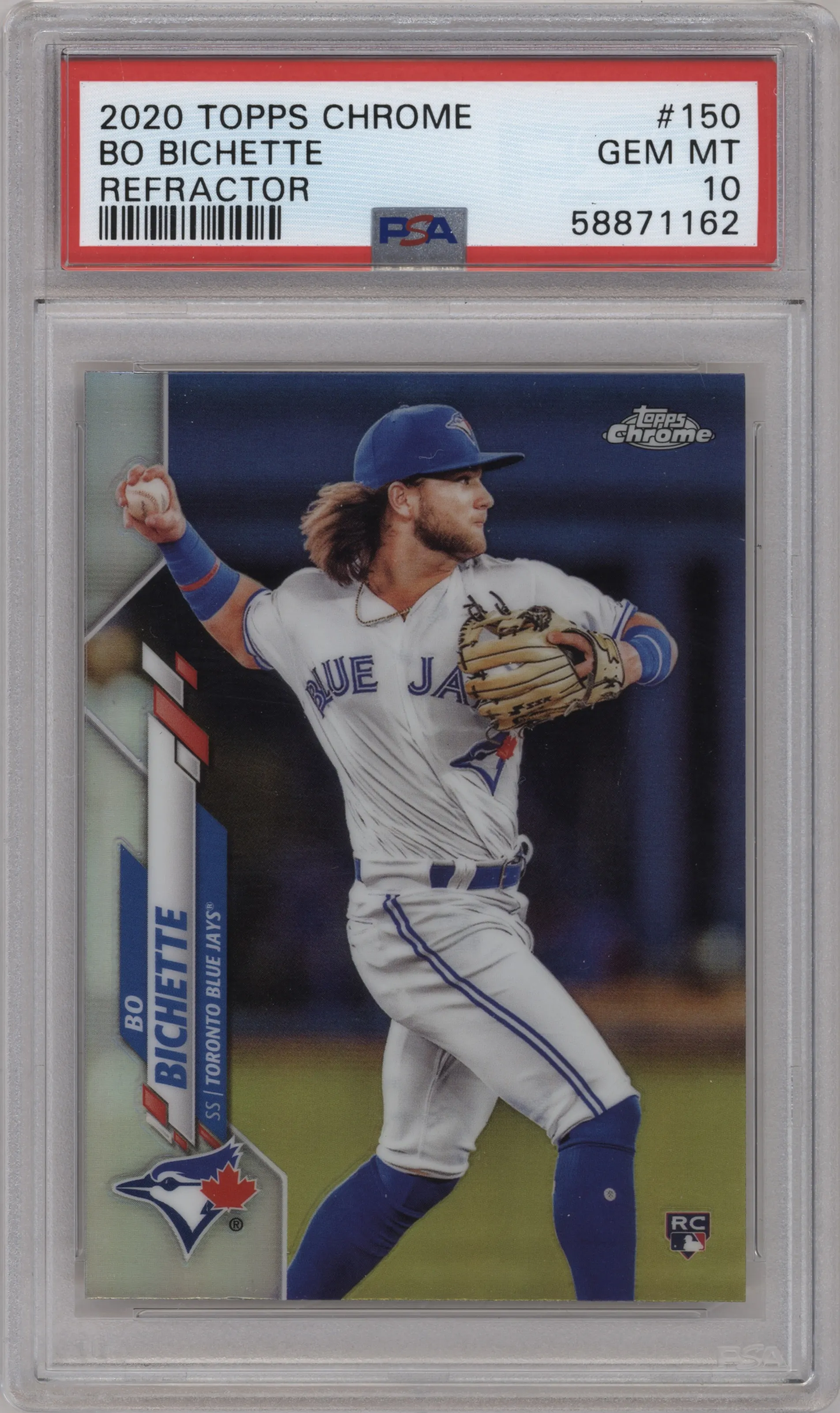 2020 Topps Chrome Bo Bichette Refractor PSA 10