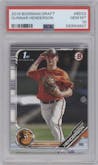 Gunnar Henderson from the 2019 Bowman Draft set graded by PSA and given an overall grade of 10.