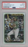 Lawrence Butler from the 2024 Topps  set featuring a Rainbow Foil parallel graded by PSA and given an overall grade of 10.