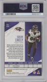 Isaiah Likely from the 2022 Panini Phoenix set featuring a Blue parallel graded by PSA and given an overall grade of 10.