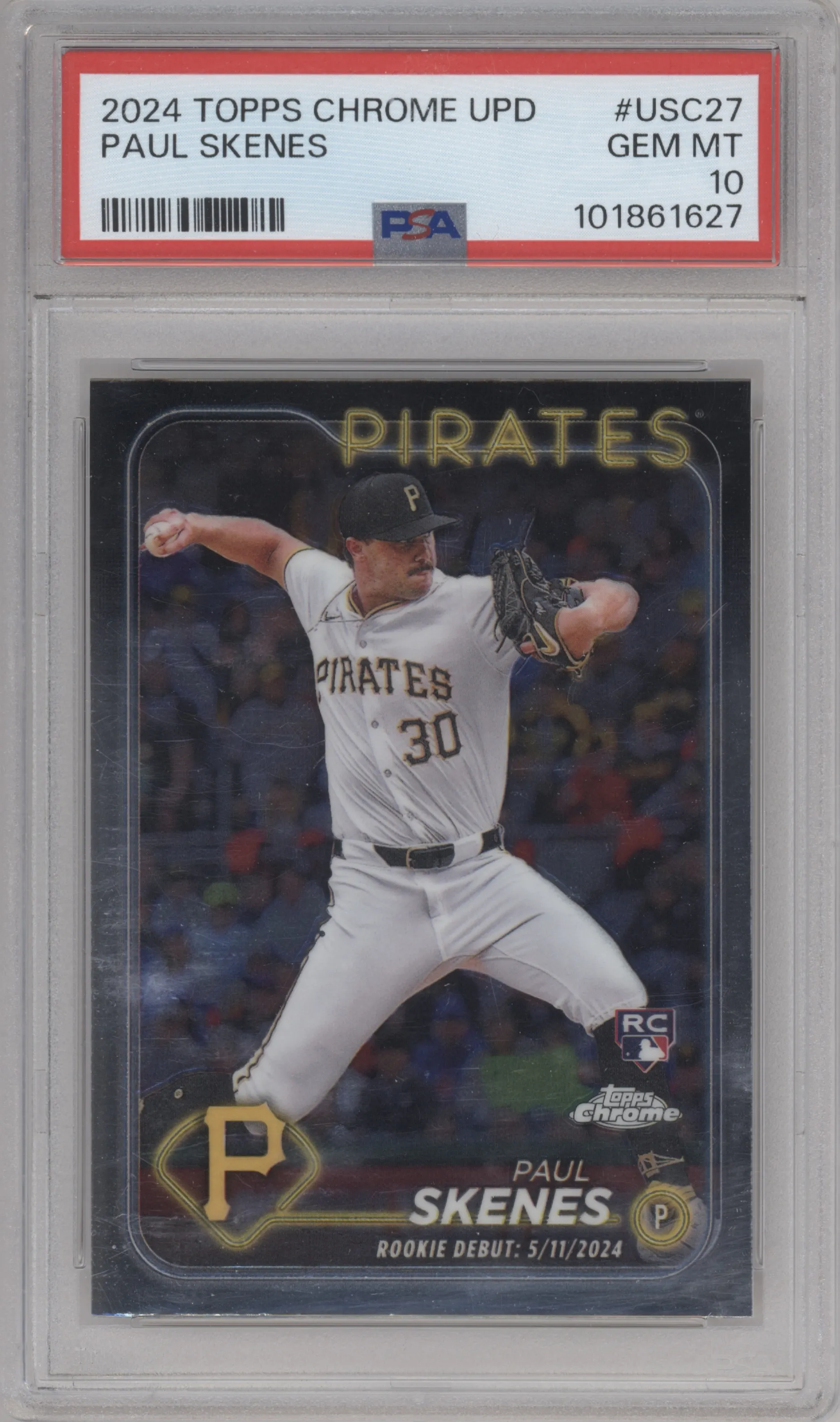 2024 Topps Chrome Update Paul Skenes PSA 10