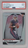 Michael Penix Jr. from the 2024 Panini Prizm set featuring a Silver Prizm parallel graded by PSA and given an overall grade of 9.