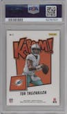 Tua Tagovailoa from the 2023 Panini Absolute set graded by PSA and given an overall grade of 9.