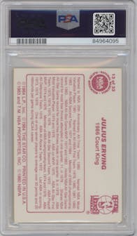 Julius Erving from the 1986 Star Court Kings set graded by PSA and given an overall grade of 8.
