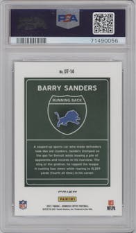 Barry Sanders  from the 2021 Panini Donruss Optic set graded by PSA and given an overall grade of 10.