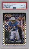 Ladd McConkey from the 2024 Topps Chrome set featuring a X-Fractor parallel graded by PSA and given an overall grade of 10.