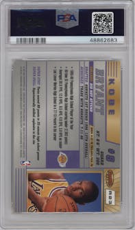 Kobe Bryant from the 1996-97 Bowman’s Best  set graded by PSA and given an overall grade of 9.