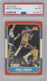 Magic Johnson from the 1986-87 Fleer set graded by PSA and given an overall grade of 8.