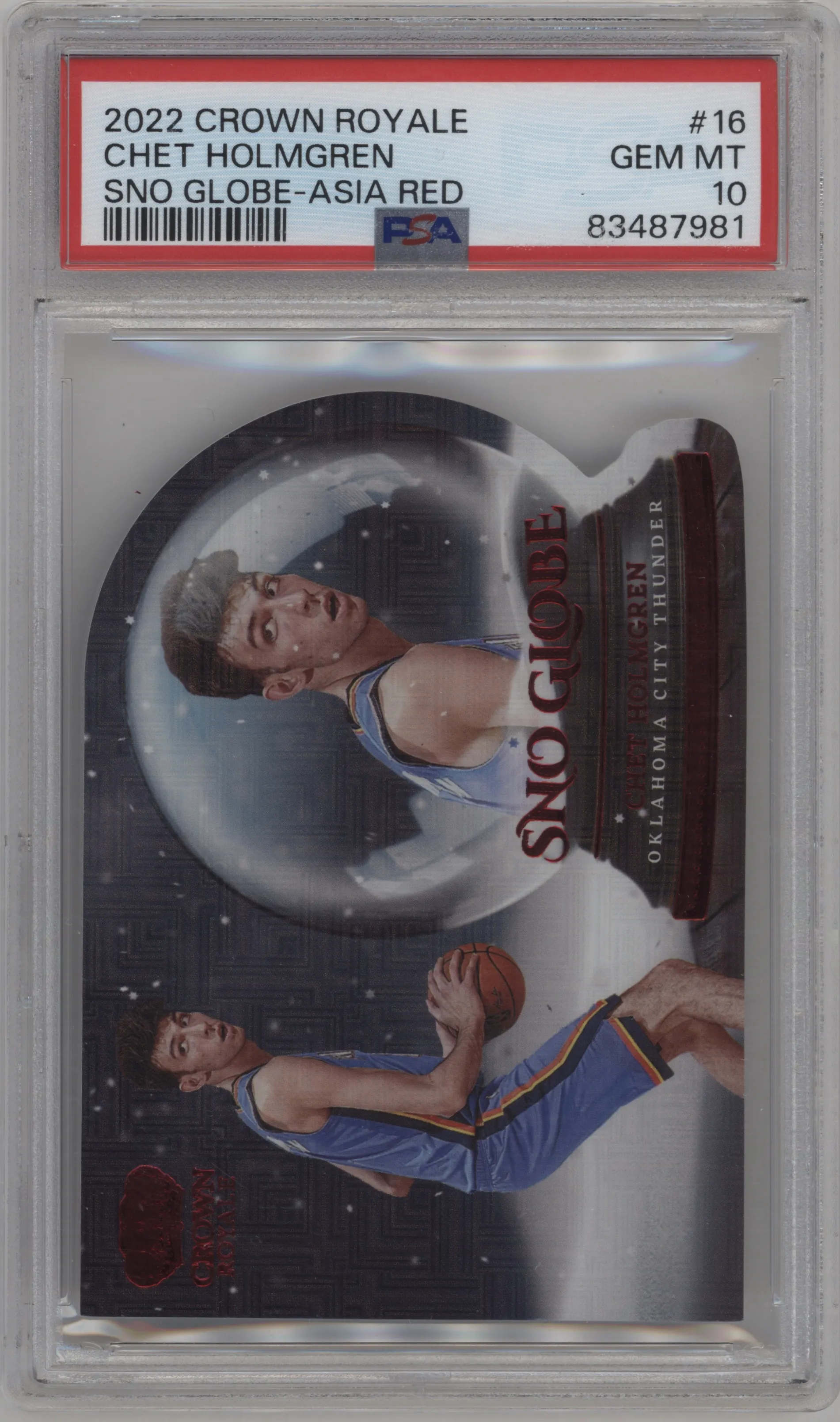 2022 Panini Crown Royale Sno Globe Chet Holmgren Asia Red PSA 10