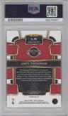 Amen Thompson from the 2023-24 Panini Select  set featuring a Disco White parallel graded by PSA and given an overall grade of 9.