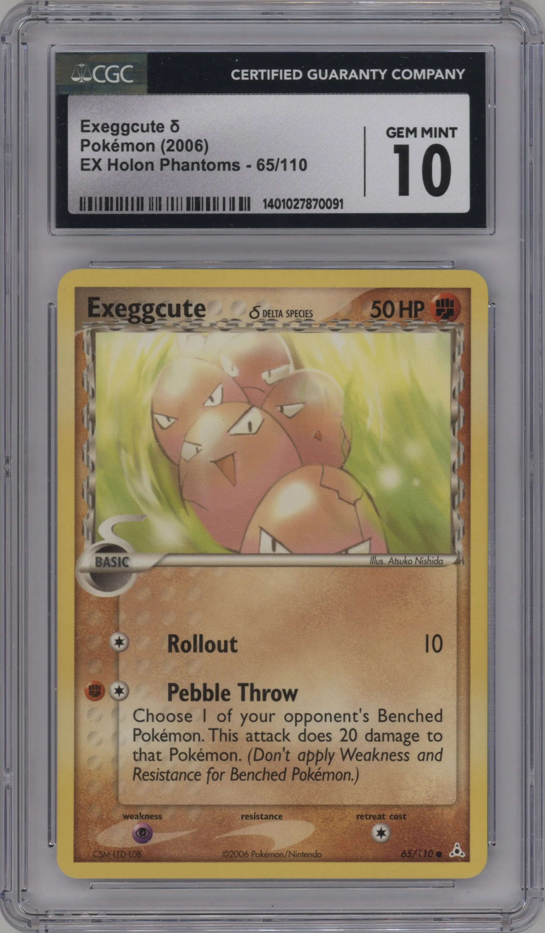 2006 Pokemon EX Holon Phantoms Exeggcute #65 CGC 10