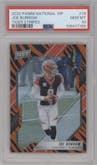 Joe Burrow from the 2021 Panini The National VIP set featuring a Tiger Stripes parallel graded by PSA and given an overall grade of 10.
