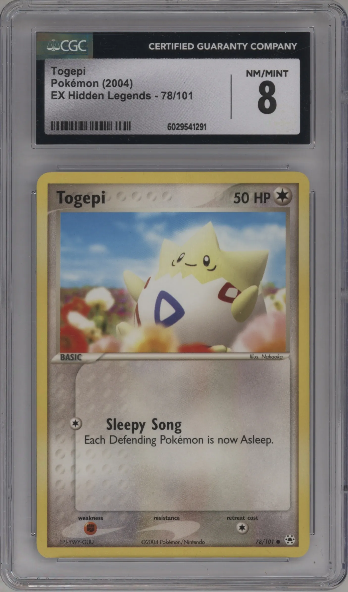 2004 Pokemon EX Hidden Legends Togepi #78 CGC 8